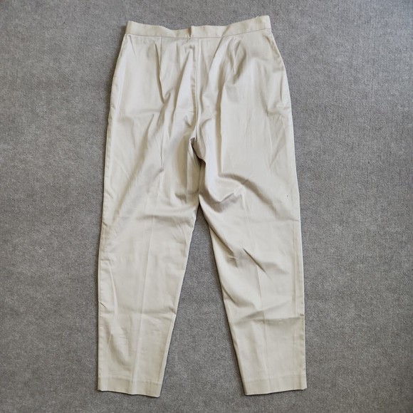 Worthington Stretch Dress Pants Womens Size 10 Petite Satin Beige Cotton Tapered - Picture 4 of 5